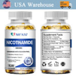 Qty120 Nicotinamide Capsules 500MG Resveratrol, Anti-aging NAD Supplement MENXI