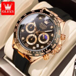 New Luxury Men’s Watches Quartz Watch Silicone Sport Date Chronograph Luminous