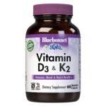 Bluebonnet Vitamin D3 & K2 60 Veg Capsules