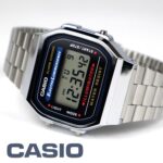 CASIO A-168WA-1A2WJR Digital Watch Stainless Steel Band