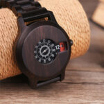 Weird Wood Watch Mens Big Fat Cool Black Face Unique Dial