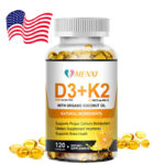 Vitamin D3 (5000 iu) + K2 (200 MCG) Capsules Immunity Bone Heart Health Softgels