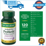 120 Tabl Probiotics 100 Million CFU Potency for Healthy Digestive Immune Health