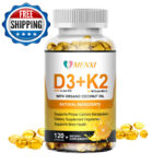 Vitamin D3 + K2 D3 5000IU and K2 200mcg 120 Vegetarian Capsules High Strength