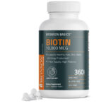 Bronson Biotin 10,000 MCG Hair, Skin & Nails Support, 360 Vegetarian Tablets