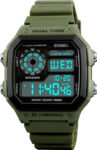 Reloj Para Hombre Casio Resistente Al Agua Acero Inoxidable Hora Mundial Verde