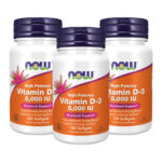 3 x NOW Vitamin D3 5 000 IU High Potency Structural Support 120 Softgels