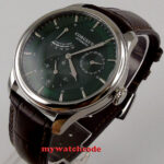 Polished 42mm CORGEUT green dial Power reserve Automatic mechanical mens watch