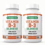 Vitamin D3 10,000 IU 2 Bottles 240 Softgels 240 Servings 8 Months+