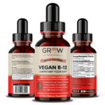 Vegan Vitamin B12 Sublingual Liquid Drops by Grow Vitamin  NATURAL CHERRY FLAVOR