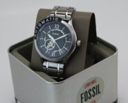 NEW AUTHENTIC AUTOMATIC FOSSIL FENMORE MIDSIZE SILVER BLACK BQ2648 MEN’S WATCH