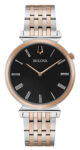 Bulova Regatta Men’s Quartz Two-Tone Black Dial Roman Numerals Watch 38MM 98A234