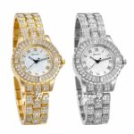 Women Ladies Roman Numerals Luxury Bling Rhinestone Analog Quartz Wrist Watch