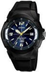 Casio MW600F-2AV, 10 Year Battery Watch, 100 Meter W/R, Blue Dial, Black Band