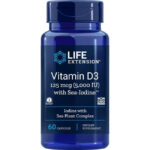 Life Extension Vitamin D3 Sea Iodine 125 mcg (5000 IU) Immune Thyroid 60 Caps