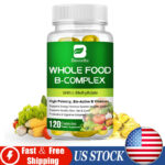 Vitamin B Complex 120 Capsules B1,B2,B3,B5,B6,B7,B9,B12, Immune Support Pills US