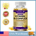 120pcs Vitamin B Complex Capsule B1 B2 B3 B5 B6 B7 B12 Folic Acid Biotin Energy