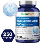 NusaPure Hyaluronic Acid 300mg 250 Capsules (Non-GMO & Gluten Free)