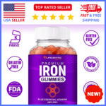 Iron Gummies for Adults & Kids | Biotin Zinc Vitamin B Folic Acid Gummies 100ct