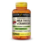 Mason Natural Milk Thistle Cranberry Liver & Kidney Cleanser  Detox, 60 Capsules