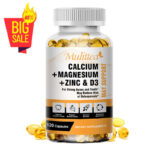 Magnesium Zinc Vitamin D3 Calcium 1000 MG Complex (120 Tablets)-High Absorption