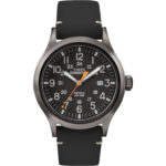 Timex TW4B01900, Men’s “Expedition” Leather Indiglo Watch, Scout, Date