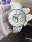 NEW GENUINE EMPORIO ARMANI MENS WATCH AR5859 WHITE DIAL &  WHITE SILICONE STRAP