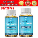 60/120Pcs Multi Collagen Peptides-Type I,II,III,V,X Anti-Aging Collagen Pills