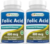 2 Pack Best Naturals Folic Acid 800 mcg 240 Capsules