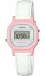 Casio LA11WL-4A,  Women’s Digital White Leather Watch, Alarm, Chronograph