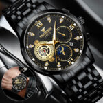 Luxury Men’s Watch Business Stainless Steel Analog Quartz Waterproof Wristwatch