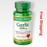 Nature’s Bounty Garlic 2000 mg Herbal Supplement Heart Health Support 120- 2pk