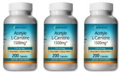 Acetyl L-Carnitine 1500mg Serv. with Food 600 Capsules 3x HUGE Bottles Now in US