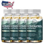 1200mg Resveratrol Capsules Anti-Aging Antioxidants, Brain Support, Radiant Skin