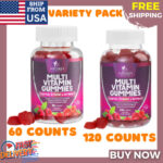 Adult Multivitamin Gummies with Zinc, Vitamin C, D3, B12, Biotin for Men & Women