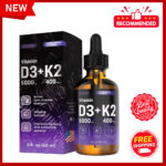 Vitamin D3 and K2 Liquid Drops – Supplement for Healthy Heart, Immune System New