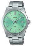 Casio Stainless Steel Mint Green Dial Japan Mov’t Quartz MTPVD03D-3A2 Mens Watch