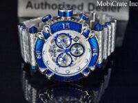 New Invicta Mens Subaqua Talon White Blue Dial Swiss Quartz Chronograph SS Watch