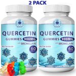 2 PACK Quercetin Gummies + Bromelain Vitamin C Zinc Vitamin D3 – Quercetin 900mg