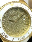 Invicta Women’s Watch 22703 Angel Round Analog Date Gold Tone White Rubber Strap