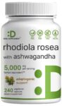 Rhodiola Rosea with Ashwagandha 5,000mg Per Serving, 240 Veggie Capsules