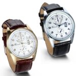 Leather Band Round Quartz Analog Elegant Classic Casual Men’s Wrist Watch New