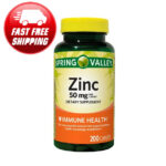 Spring Valley Zinc Immune Support Dietary Supplement Caplets, 50 mg, 200 Count