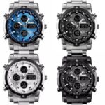 Men Quartz Watch Outdoor Sport Digital Stainless Steel Wristwatch 1389