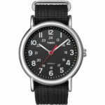 Timex T2N647, Men’s Weekender Black Fabric Watch, Indiglo, 38MM Case