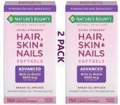 Hair Skin & Nails Collagen 2 x Biotin Argan-Infused 300 Softgels (2×150) Non-GMO