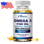 Omega 3 Fish Oil Capsules 3x Strength 3600mg EPA & DHA Highest Potency 120 Pills