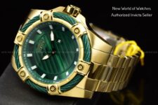 Invicta Men’s Bolt 52mm Green Dial Gold Stainless Steel Quartz Watch 46876