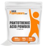 BulkSupplements Vitamin B5 Pantothenic Acid Powder 100g – 500mg Per Serving