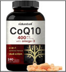 Coq10 400Mg with Omega-3S, 240 Capsules | Ubiquinone for Heart Health, Energy, A